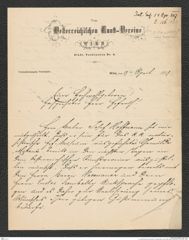 k.k. naturhistorisches Hofmuseum, Intendanzakten 1885-1896 (Hauer), Aktenzahl Z.156.a/1887, Seite 1